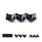 3-Grid Japanese Dip Sauce Tray – Multi-Section Condiment Dish for Dips & Sushi