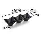 3-Grid Japanese Dip Sauce Tray – Multi-Section Condiment Dish for Dips & Sushi
