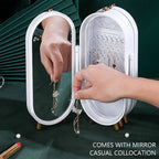 Jewellery Box Organizer with Mirror – Multi-Compartment Storage for Rings, Earrings & Necklaces