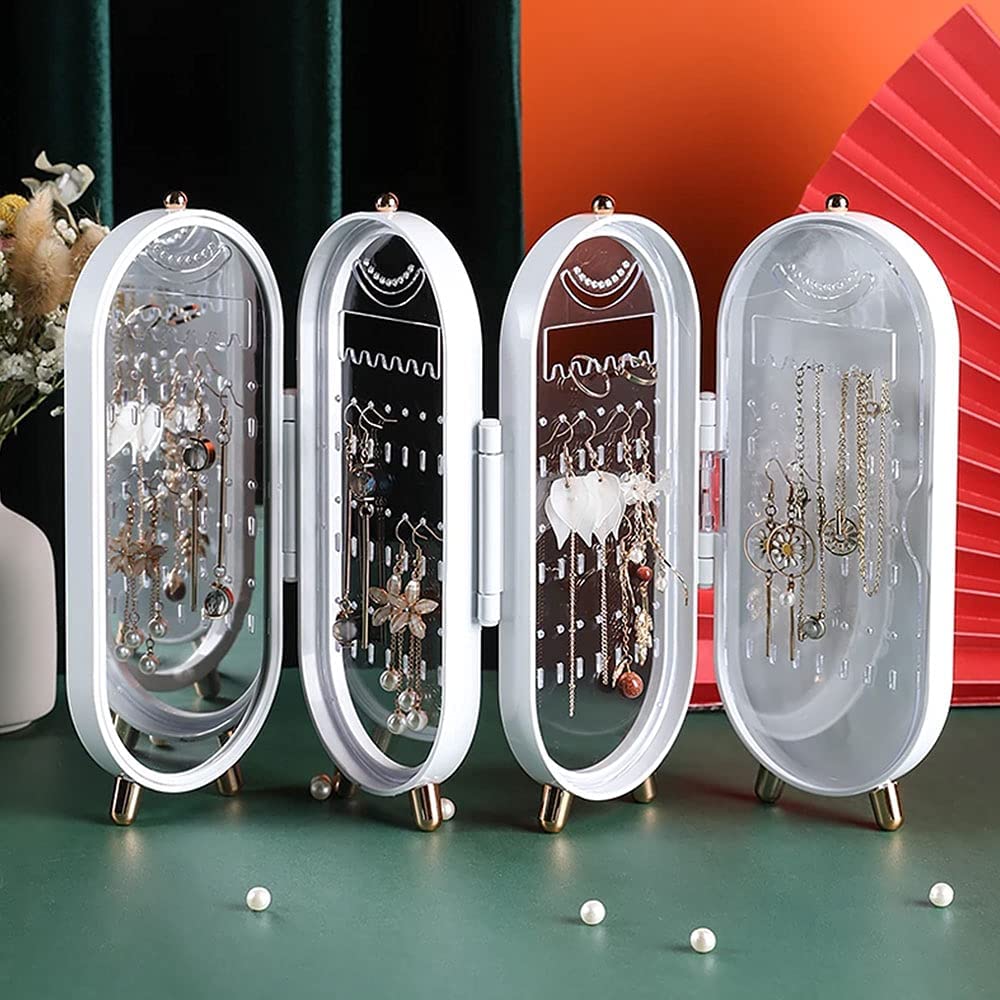 Jewellery Box Organizer with Mirror – Multi-Compartment Storage for Rings, Earrings & Necklaces