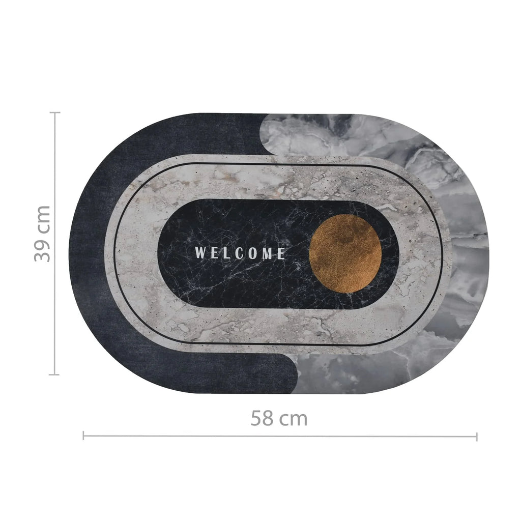 Modern Abstract Marble Design Bathroom Floor Mat (39cm x 59cm)
