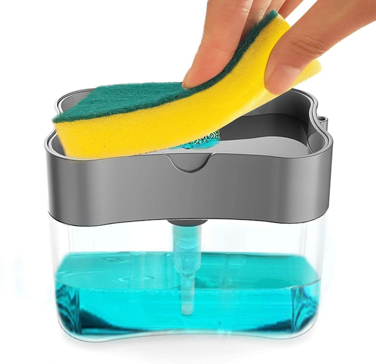 Soap Pump Dispenser with Sponge Holder & Storage Box – Kitchen Sink Organizer