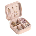 Travel Leather Pocket Jewellery Organizer Box – Compact Storage for Rings, Earrings & Necklaces