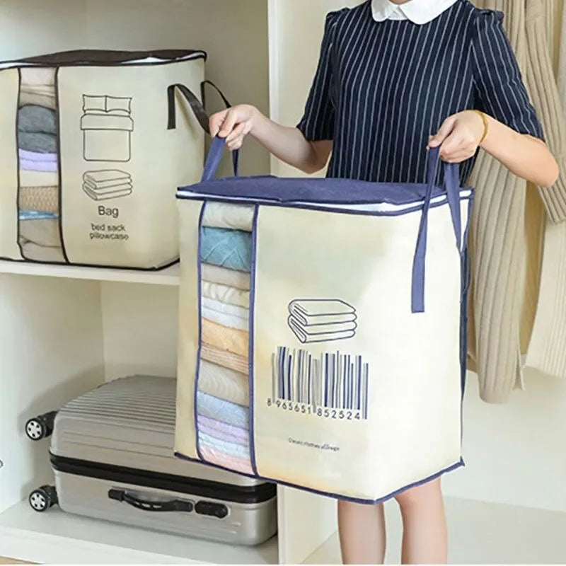 Large Non-Woven Clothes Storage Bag – Portable Clothing Organizer, 120 GSM