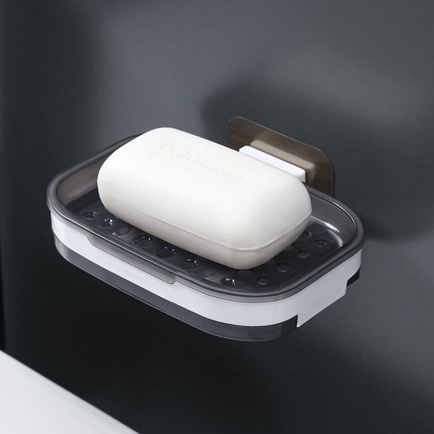 Leaf-Shape Self-Draining Soap Holder – 45° Slanted Suction Soap Dish