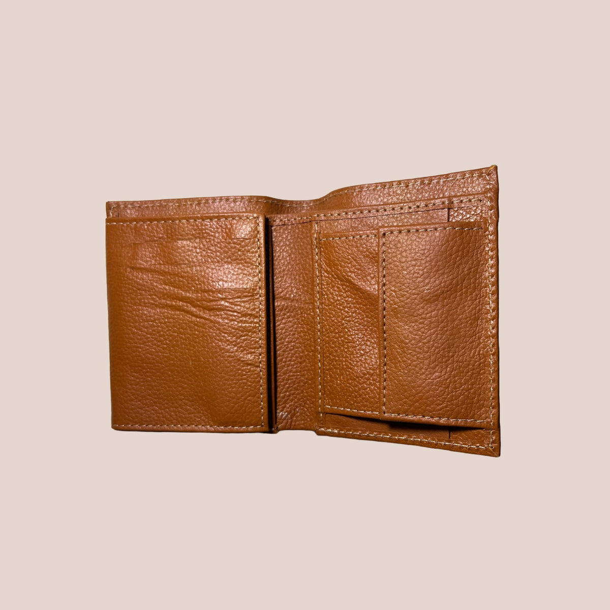 Leather Cow Texture Men's Short Wallet – Vintage Card Holder (Brown)