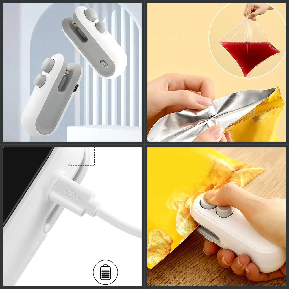 Mini Heat Sealing Machine – 2-in-1 USB Rechargeable Bag Cutter & Sealer