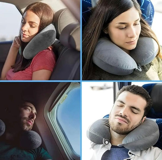 100% Pure Memory Foam Travel Pillow – Neck & Head Support Cushion