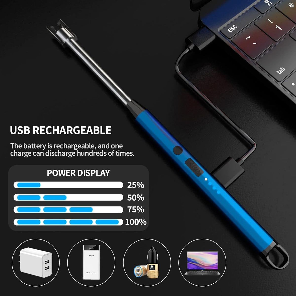 USB Rechargeable Electric Lighter – Windproof Flameless Plasma Lighter
