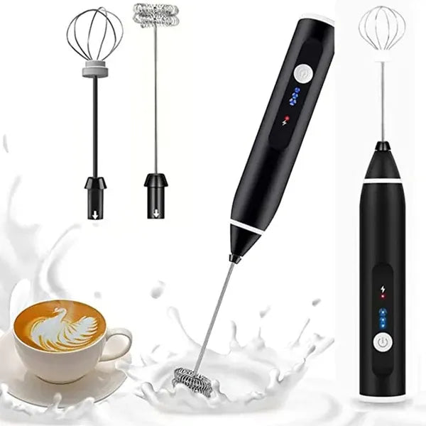 2-in-1 Rechargeable Coffee Beater – Compact & Comfortable Mixing Tool