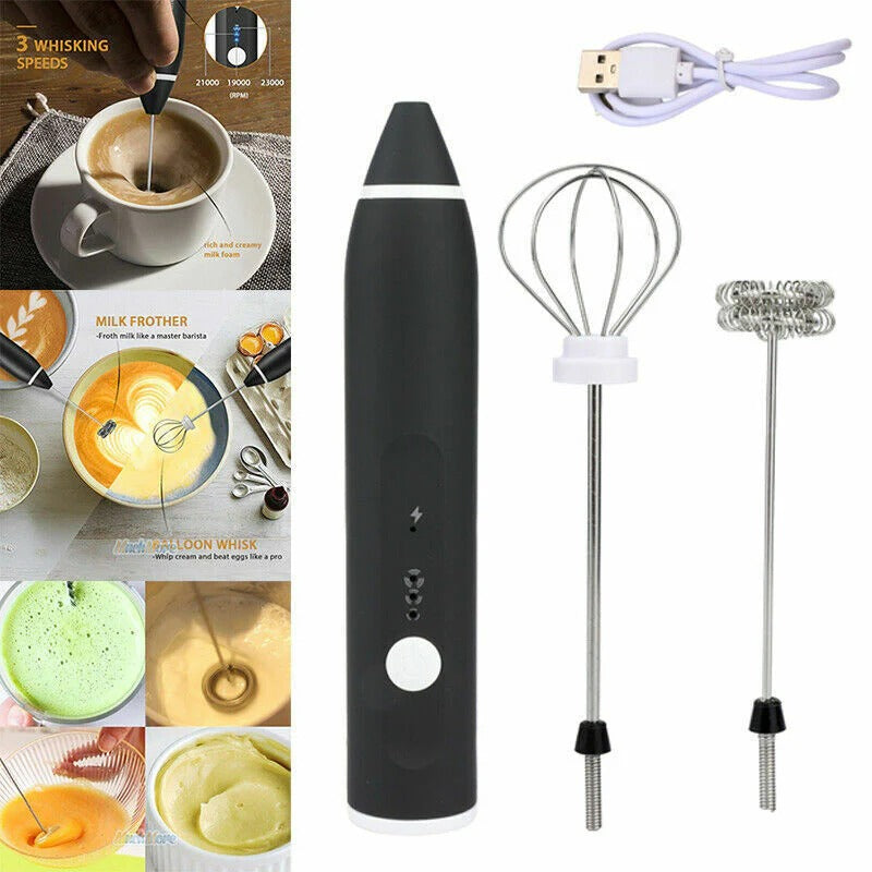 2-in-1 Rechargeable Coffee Beater – Compact & Comfortable Mixing Tool