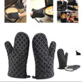 Premium Heat-Resistant Oven Mitts (2Pcs) – Extra Long Kitchen Gloves for Baking, Cooking & BBQ