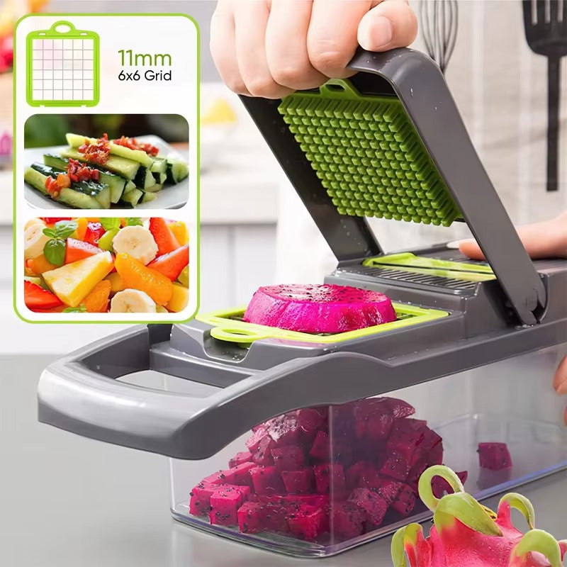 Vegetable Chopper 16 Pcs Set – Multi-Functional Manual Food Chopper & Slicer