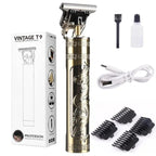 Vintage T9 Rechargeable Hair & Beard Trimmer – Metal Body Hair Clipper