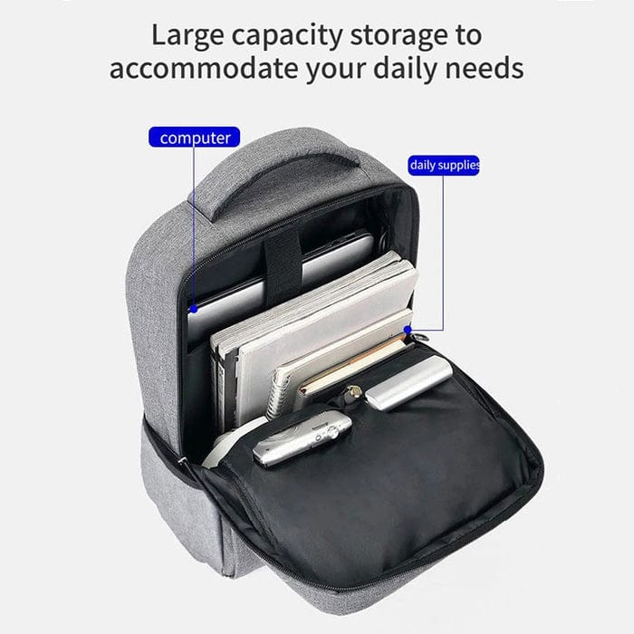 Expandable Laptop Backpack – Large Capacity Canvas Bag with USB Charging Port