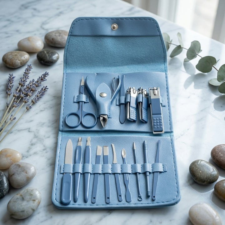 16-Piece Premium Manicure & Pedicure Grooming Kit – Professional Stainless Steel Set with Travel Case