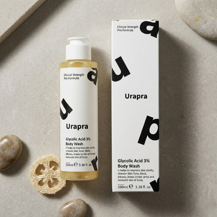 Urapra Glycolic Acid 3% Body Wash – Exfoliating Cleanser for Smooth, Brighter Skin (100ml)