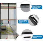 Mosquito Magic Mesh Screen Door Curtain – Hands-Free Self-Closing Door Net