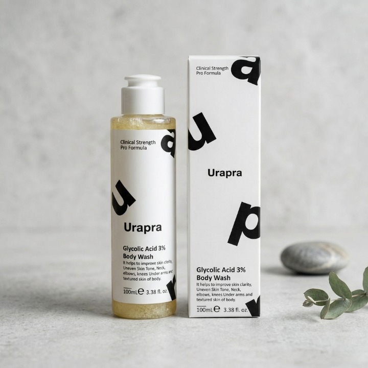 Urapra Glycolic Acid 3% Body Wash – Exfoliating Cleanser for Smooth, Brighter Skin (100ml)
