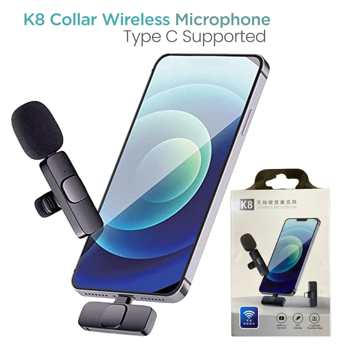 K8 Wireless Microphone – Portable Karaoke Speaker Mic with Bluetooth Connectivity