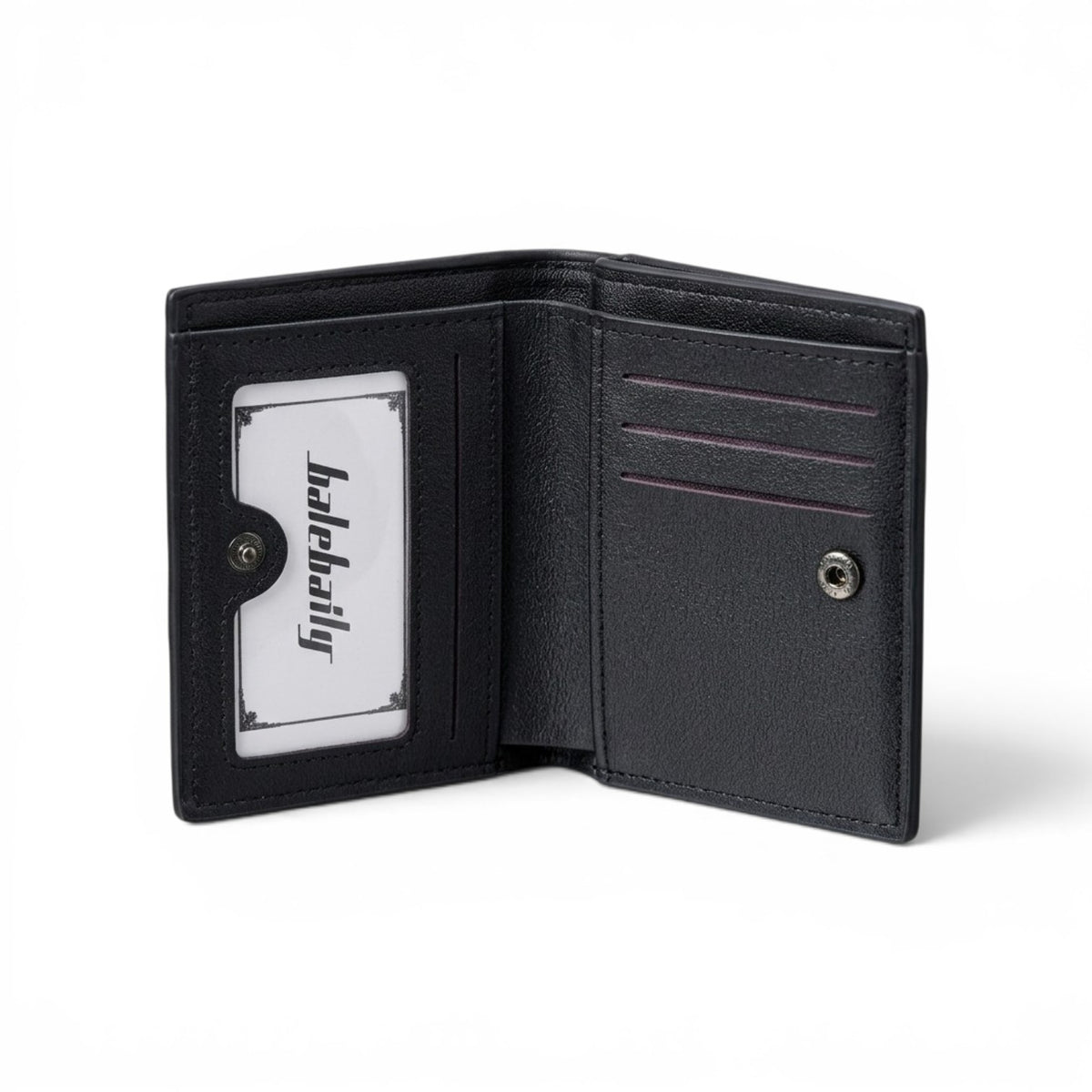 Balebaily Croc Texture Bifold Wallet – Compact Card Holder with ID Window & Tuck Lock