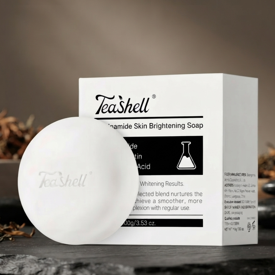 Teashell Niacinamide Skin Brightening Soap – Daily Cleansing Bar (100g)
