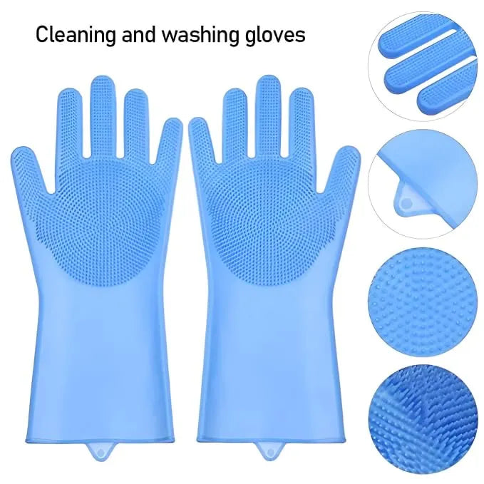 Silicone Washing Gloves (Big Size) – Household Cleaning & Dishwashing Accessory