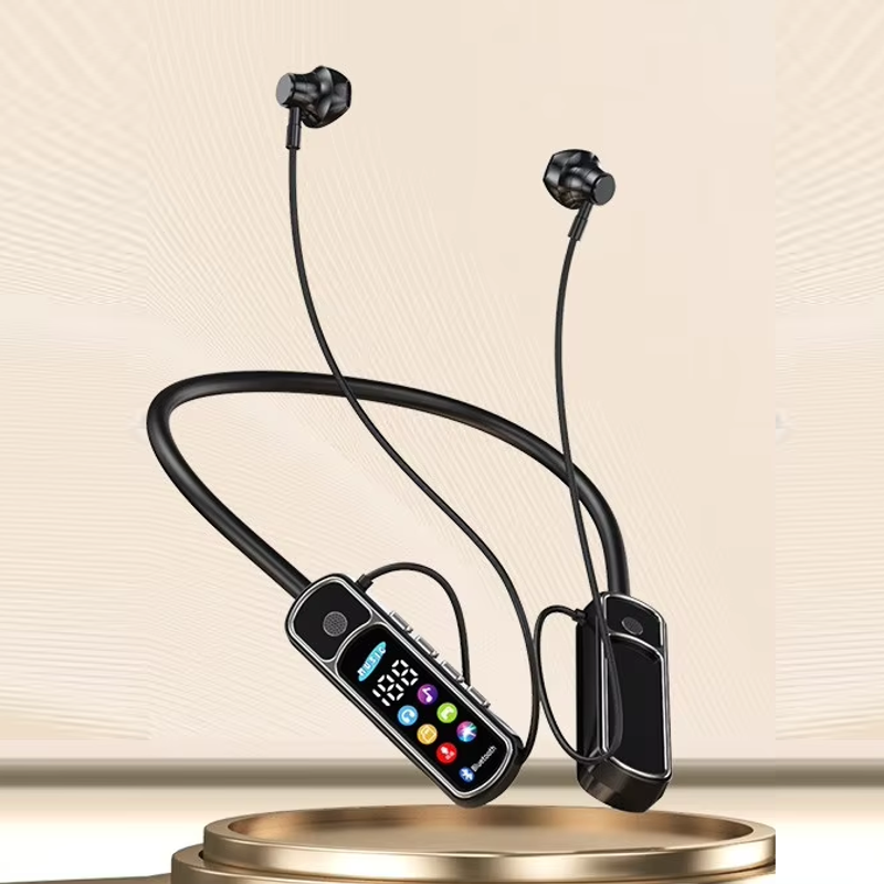 Bluetooth 5.4 Wireless Neckband Earphones – HD Sound with Magnetic Earbuds & Long Battery Life