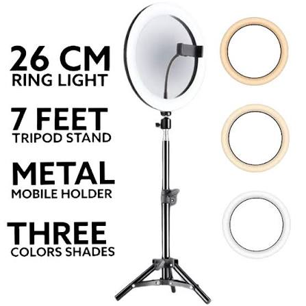LED Ring Light 26CM – Adjustable Brightness Photography & Video Ring Light with Stand