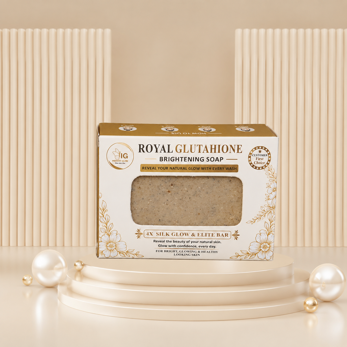 Instant Glow Royal Glutathione Brightening Soap – Luxury Anti-Aging & Radiance Formula