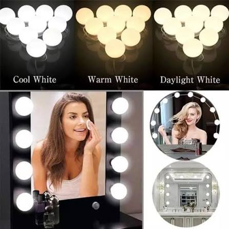 10 Bulbs Mirror Vanity Light – 3-Mode LED Lighting for Makeup, Dressing Table & Bathroom Mirrors