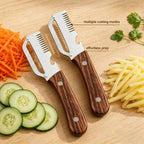 3-in-1 Stainless Steel Peeler Knife – Multifunctional Fruit & Vegetable Peeler with Wooden Handle & Bottle Opener