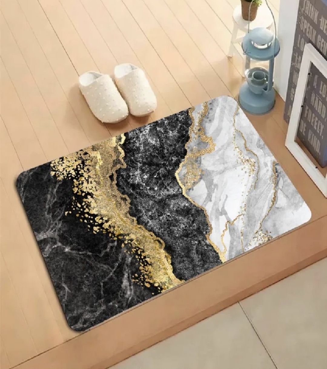 Modern Abstract Marble Design Bathroom Floor Mat (39cm x 59cm)