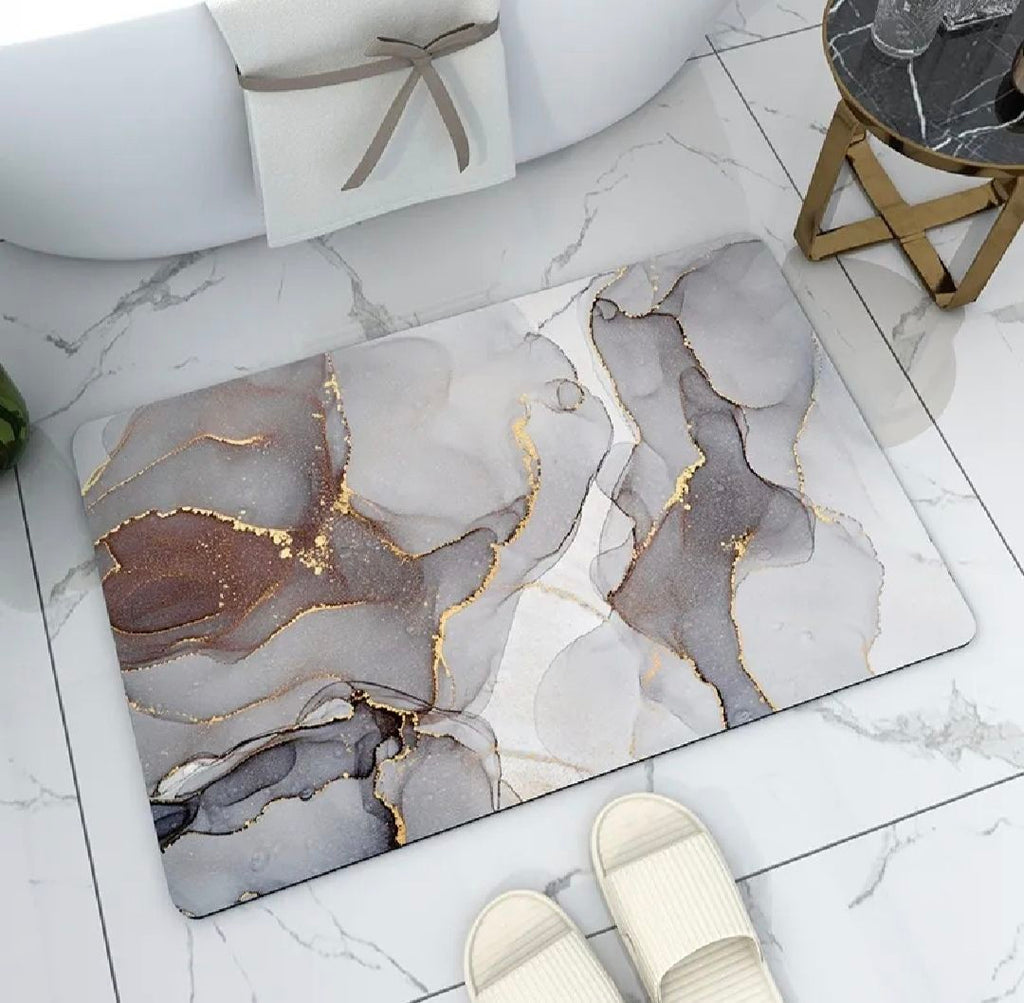 Modern Abstract Marble Design Bathroom Floor Mat (39cm x 59cm)
