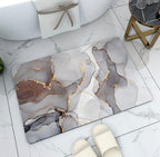 Modern Abstract Marble Design Bathroom Floor Mat (39cm x 59cm)