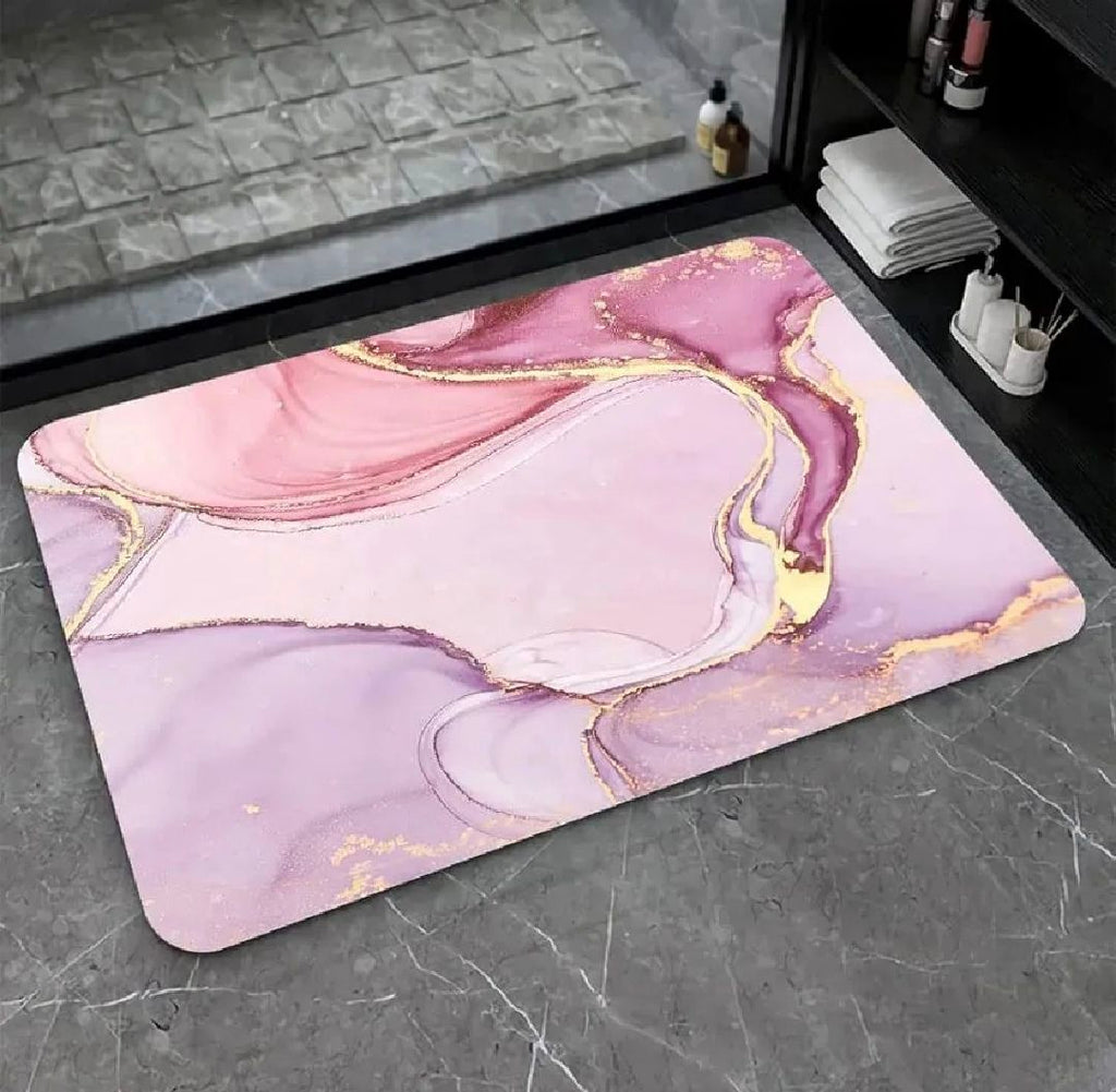 Modern Abstract Marble Design Bathroom Floor Mat (39cm x 59cm)