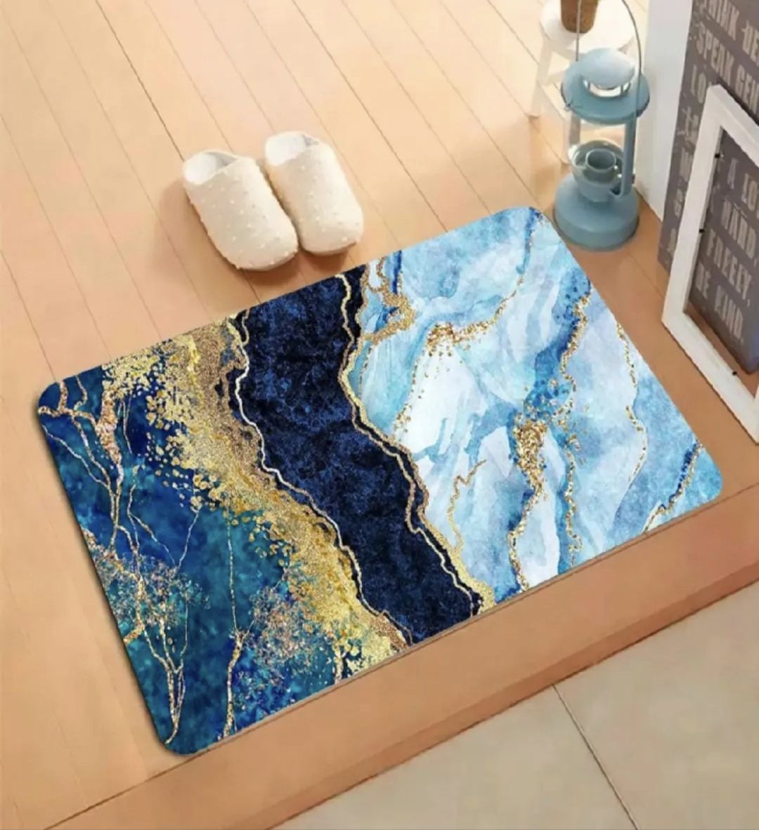 Modern Abstract Marble Design Bathroom Floor Mat (39cm x 59cm)