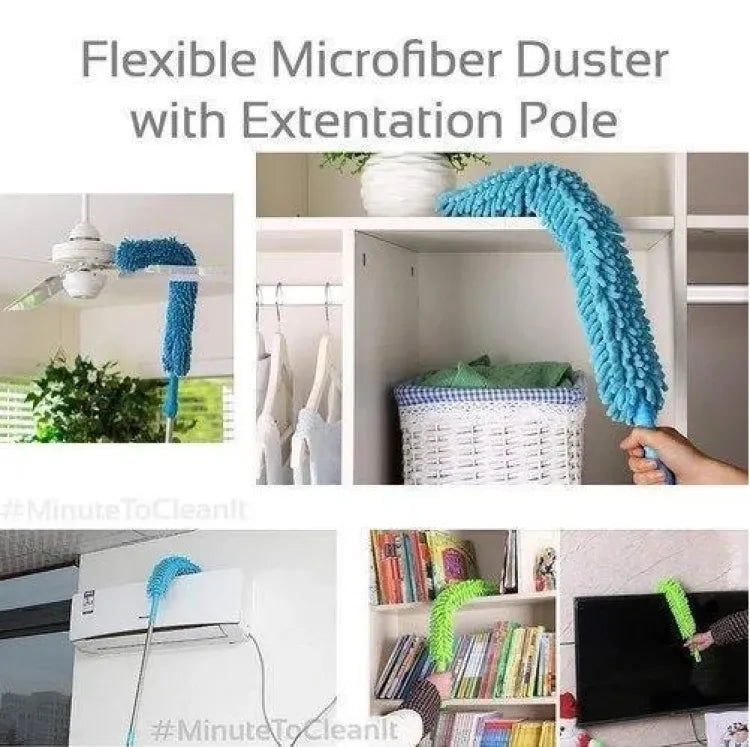 Flexible Fan Duster 3 in 1  – Microfiber Bendable Cleaning Brush for Tight Spaces