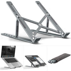 Speedx Foldable Adjustable Laptop Stand – Portable Aluminum Cooling Bracket (Up to 18-Inch)