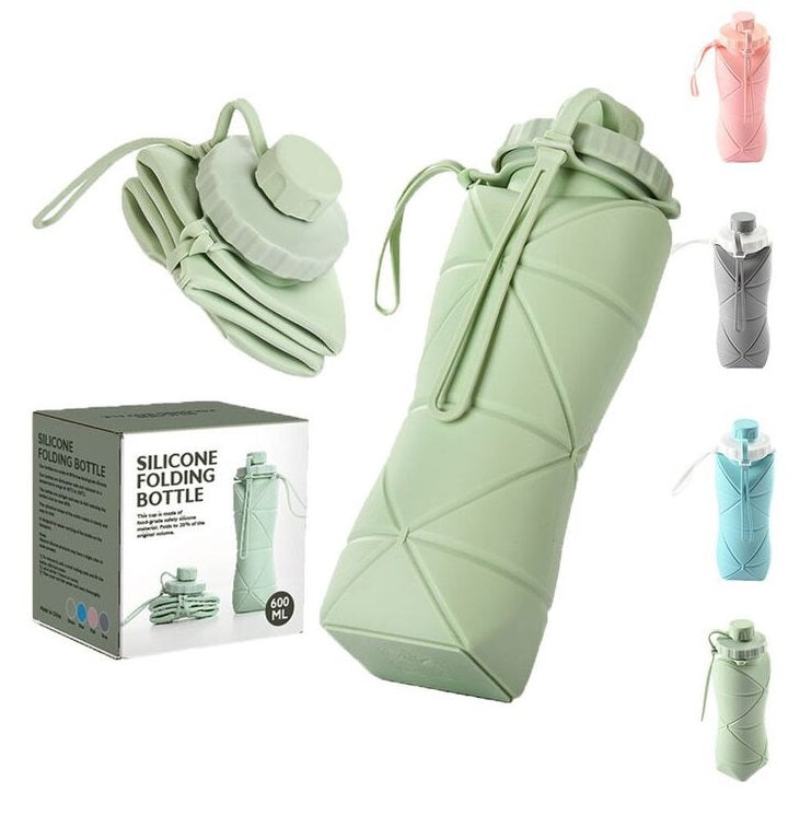Silicone Folding Bottle 600ML – Collapsible Smart Travel Bottle, Space-Saving Design