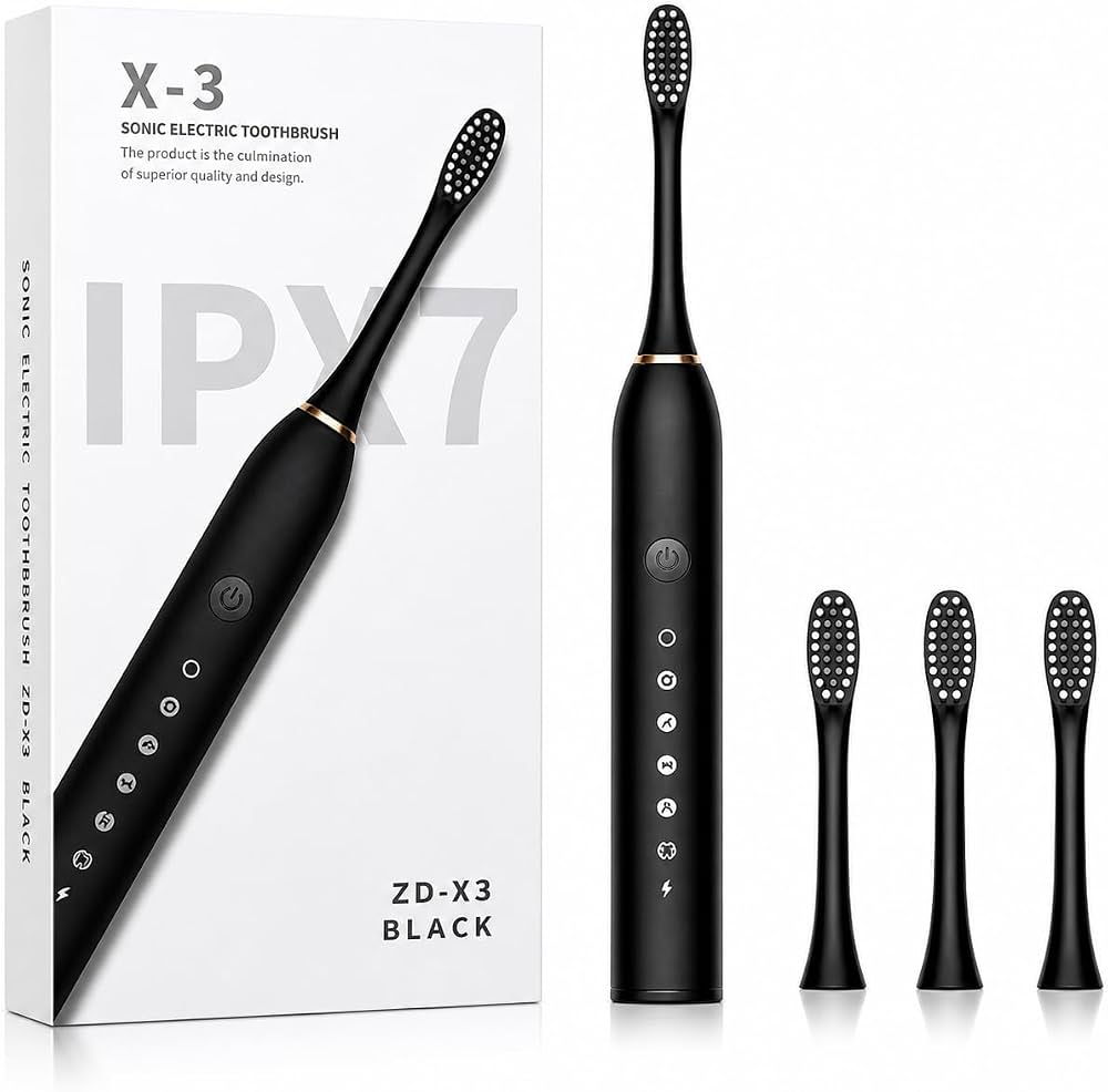 X-3 Sonic Electric Toothbrush – Rechargeable High-Frequency Vibration Toothbrush for Deep Cleaning