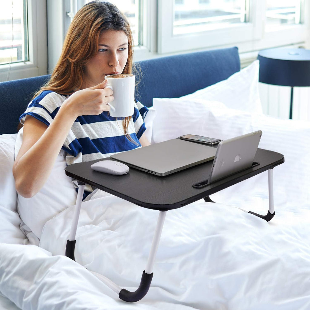 Laptop Table T1 – Foldable Multi-Purpose Table with Tablet Groove & Cup Slot