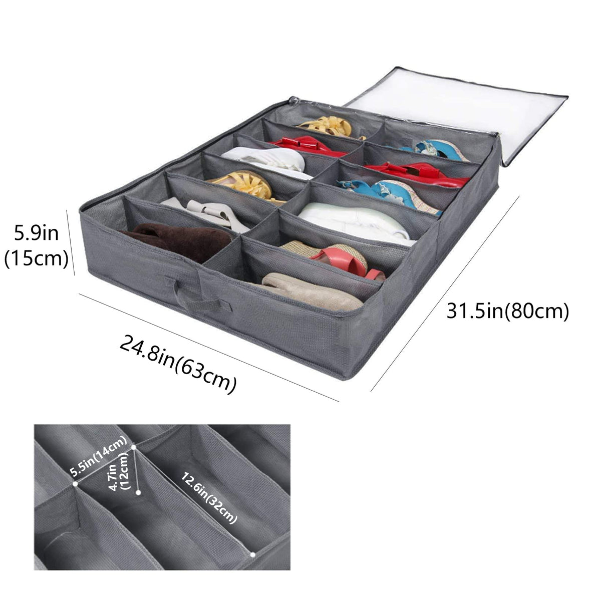 Shoe Organizer – Under Bed & Closet Storage Box, Premium Imported Quality