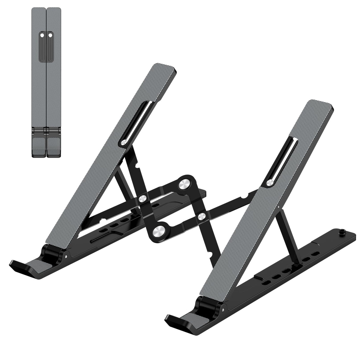 Speedx Foldable Adjustable Laptop Stand – Portable Aluminum Cooling Bracket (Up to 18-Inch)