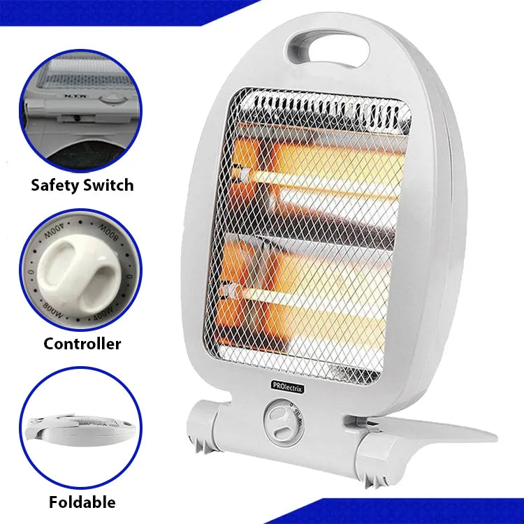 Electric Quartz Heater – 800W Dual Tube Heater with Safety Protection