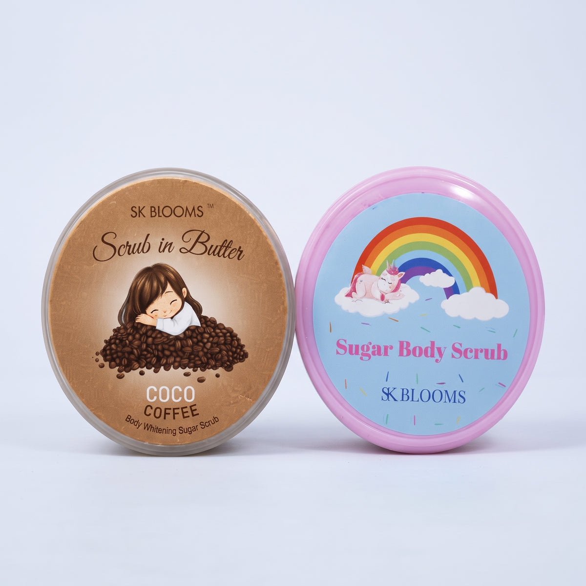 SK Blooms Body Scrub Set – Coco Coffee & Sugar Body Scrub for Whitening & Exfoliation (Pack of 2)