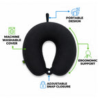 100% Pure Memory Foam Travel Pillow – Neck & Head Support Cushion