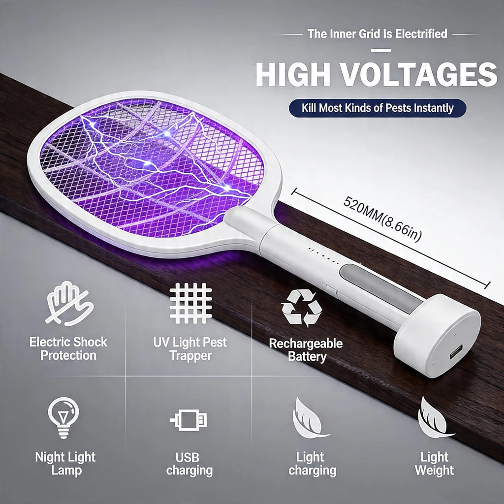 Electric Mosquito Racket – Powerful Bug Zapper for Instant Mosquito & Insect Control