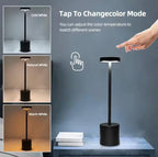 USB Rechargeable LED Night Light Desk Lamp – 3 Color Touch Control, Adjustable Brightness