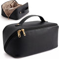 Large Capacity Travel Cosmetic Bag – Leather Makeup & Toiletry Organizer